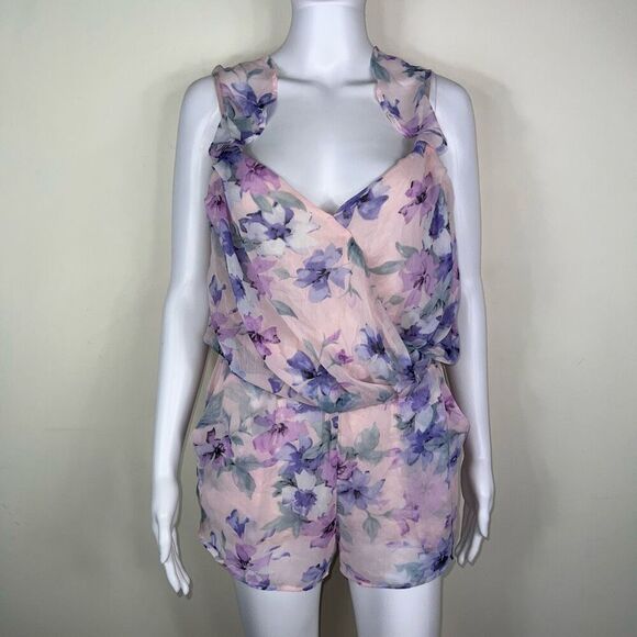 Lucca Couture Pastel Floral Surplus Romper - Picture 1 of 13